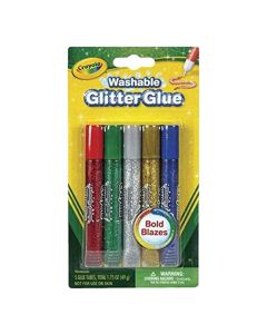 BB Crayola 5 ct. Washable Glitter Glue, Bold Blazes