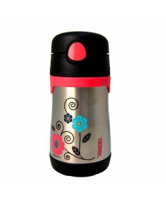 Thermos Foogo Stainless Steel Straw Bottle-Poppy Patch-290 M