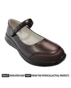 MADONA - SENIOR GIRLS BROWN STRAPPY SLIP-ON